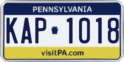 PA license plate KAP1018