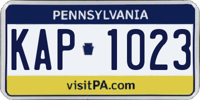 PA license plate KAP1023
