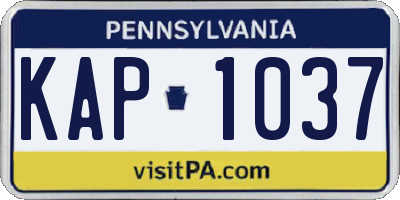PA license plate KAP1037
