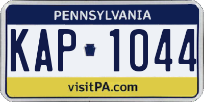 PA license plate KAP1044