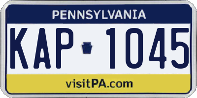 PA license plate KAP1045