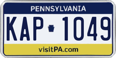 PA license plate KAP1049