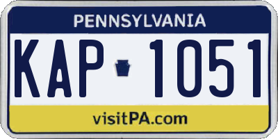 PA license plate KAP1051