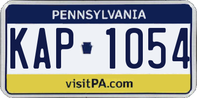 PA license plate KAP1054