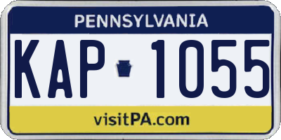 PA license plate KAP1055