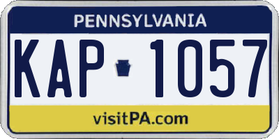 PA license plate KAP1057