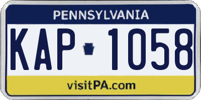 PA license plate KAP1058