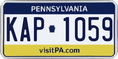 PA license plate KAP1059