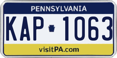 PA license plate KAP1063