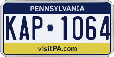 PA license plate KAP1064