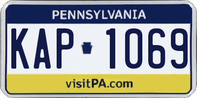 PA license plate KAP1069