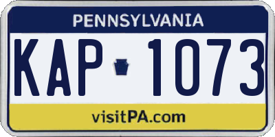 PA license plate KAP1073