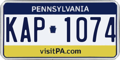 PA license plate KAP1074