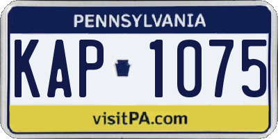PA license plate KAP1075