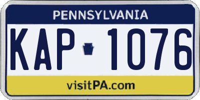 PA license plate KAP1076