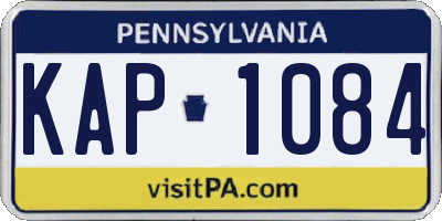 PA license plate KAP1084