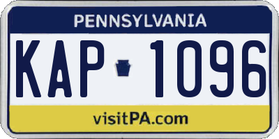 PA license plate KAP1096