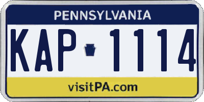PA license plate KAP1114