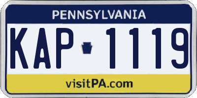 PA license plate KAP1119