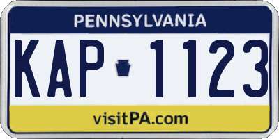 PA license plate KAP1123