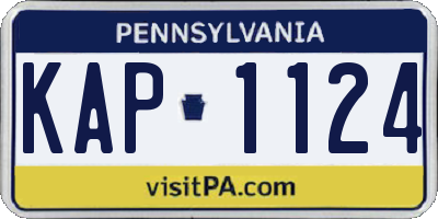 PA license plate KAP1124