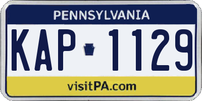 PA license plate KAP1129