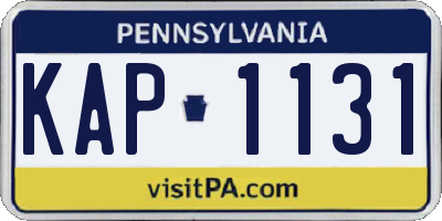 PA license plate KAP1131