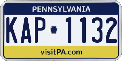 PA license plate KAP1132