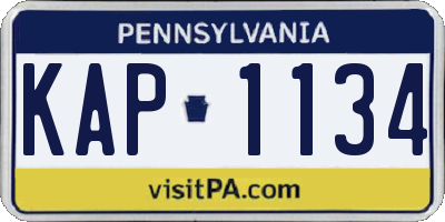 PA license plate KAP1134