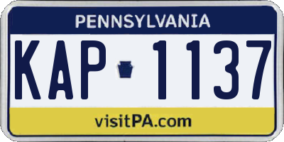 PA license plate KAP1137