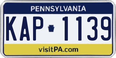 PA license plate KAP1139