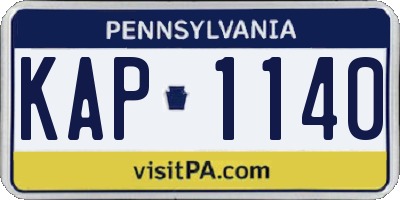 PA license plate KAP1140