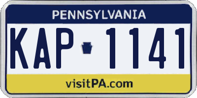 PA license plate KAP1141
