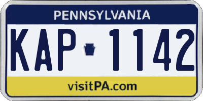 PA license plate KAP1142
