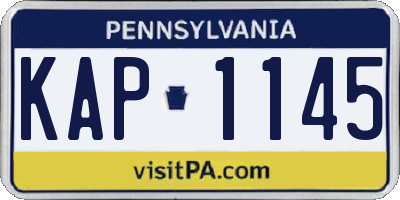 PA license plate KAP1145