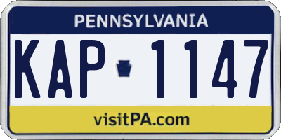 PA license plate KAP1147