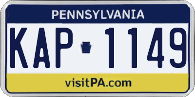 PA license plate KAP1149