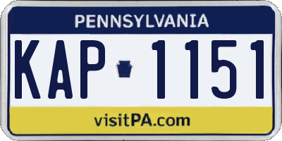 PA license plate KAP1151