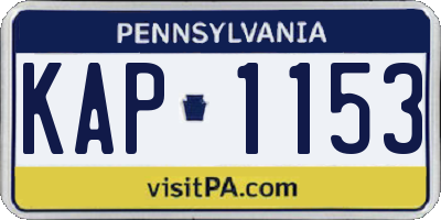 PA license plate KAP1153