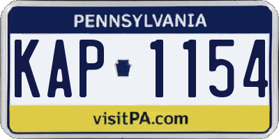 PA license plate KAP1154