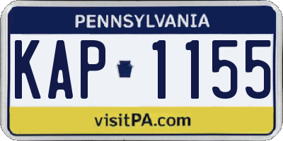 PA license plate KAP1155