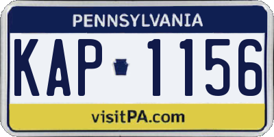 PA license plate KAP1156