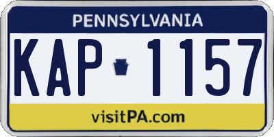 PA license plate KAP1157