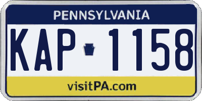 PA license plate KAP1158