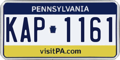 PA license plate KAP1161