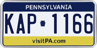 PA license plate KAP1166