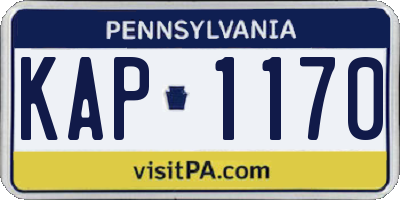 PA license plate KAP1170