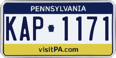 PA license plate KAP1171