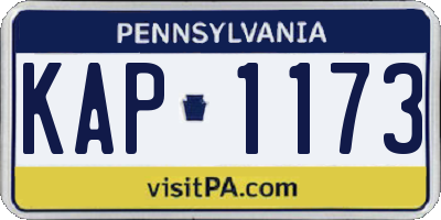 PA license plate KAP1173