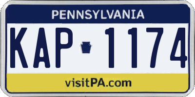 PA license plate KAP1174